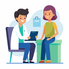 doctor and patient in consultation vector