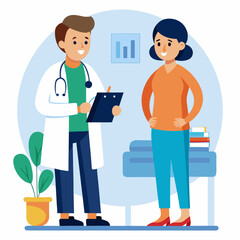 Obraz premium doctor and patient in consultation vector