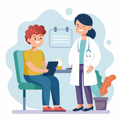 doctor and patient in consultation vector