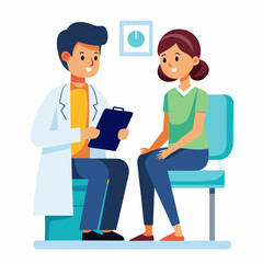 doctor and patient in consultation vector
