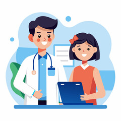 Fototapeta premium doctor and patient in consultation vector