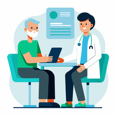 Fototapeta premium doctor and patient in consultation vector