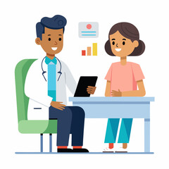 doctor and patient in consultation vector