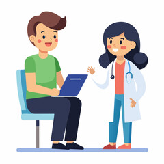 Fototapeta premium doctor and patient in consultation vector