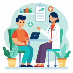 Obraz premium doctor and patient in consultation vector