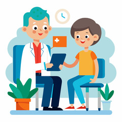 Fototapeta premium doctor and patient in consultation vector