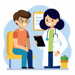Obraz premium doctor and patient in consultation vector