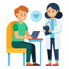 doctor and patient in consultation vector