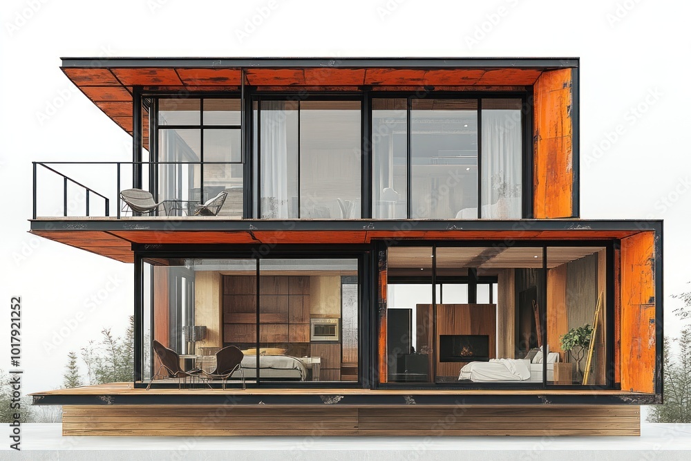 Poster modern container home architecture