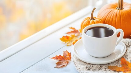 Autumn Coffee with Pumpkins