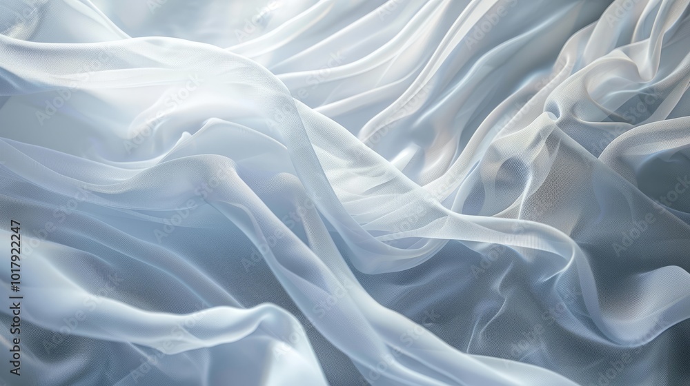 Poster elegant abstract background of soft white cloth with gentle waves - serene and minimalist design for