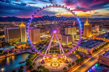 Luxurious High Roller Experience in Vibrant Las Vegas Casino with Glittering Lights and Excitement