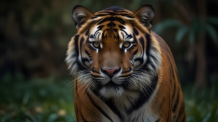 Wild Tiger Moving Through the Forest