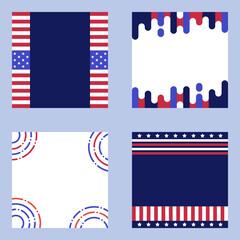 Naklejka premium Patriotic Election 2024 Frame Set, Stars & Stripes Edition