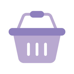 A hand icon of shopping basket in modern style