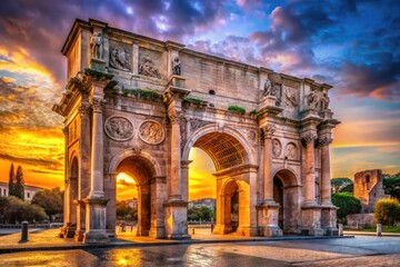 Fototapeta premium Majestic Arch of Constantine in Rome, a Stunning Example of Ancient Roman Architecture and History