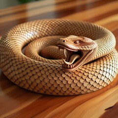 Serpente di legno scultura