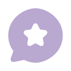 A star inside a chat bubble, symbolizing favorites, ratings, or achievements.