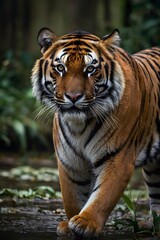 Fototapeta premium Tiger Hunting in the Grasslands