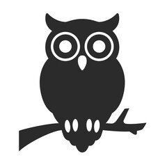 Fototapeta premium Owl icon. Owl on tree vector illustration.