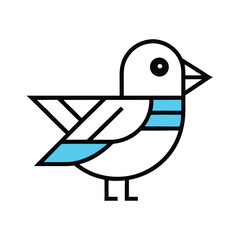 Modern Bird-Themed Icon Set with Clean Geometric Designs for Tech and Business Use