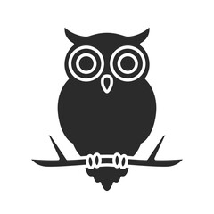 Owl icon. Owl silhouette design vector illustration.