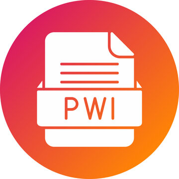 PWI File Format Vector Icon Design