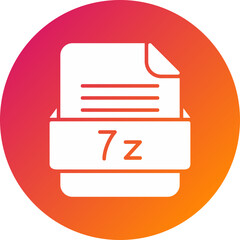 7z File Format Vector Icon Design