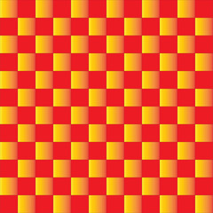 49 Checker chess with Red back ground and Orange gradient squares grid abstract background