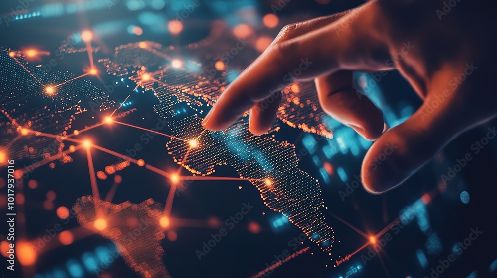 Poster digital interaction with global network visualization