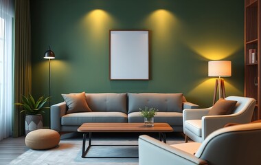 Embracing Nature: A Green Palette in Modern Living Room Design