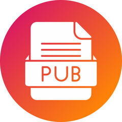 PUB File Format Vector Icon Design