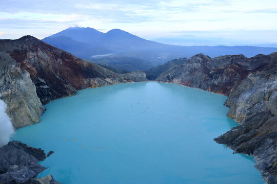 Kawah Ijen, poisonous lake in the Ijen crater. Java, Indonesia