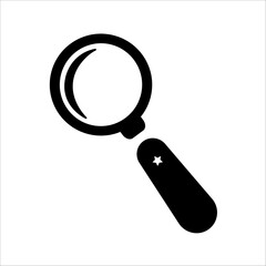 Magnifying glass icon, magnifying glass or loupe sign. Search icon.