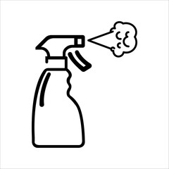 Plastic Spray Bottle, Hygiene Cleaning flat vector icon. Simple solid symbol isolated on white background. Plastic Spray Bottle Hygiene Cleaning sign design template for web and mobile UI element
