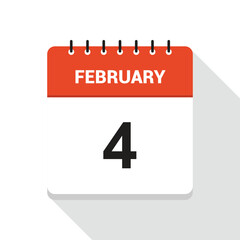 February 4 Calendar Date Icon