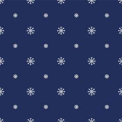 Pattern with snowflakes on a blue background, infinite texture