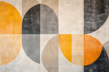 Minimalist geometric shapes, neutral tones, sleek modern wallpaper, seamless and clean