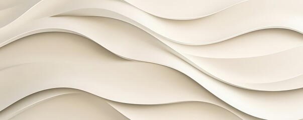 Obraz premium Minimalist wallpaper with soft linear waves, neutral tones, modern design, seamless and elegant