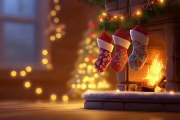 Festive Christmas Cartoon Background Illustration