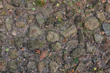 Detail of an old road, made of boulders