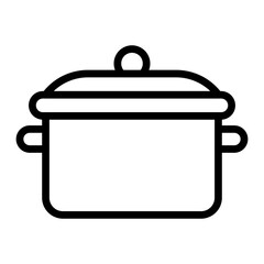 Cooking Pot Vector Line Icon Design