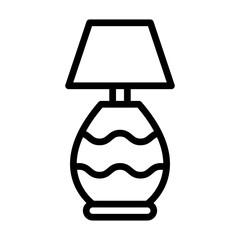 Lamp Vector Line Icon Design