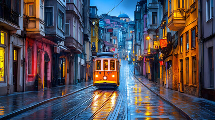 Fototapeta premium Tram in Istanbul, Turkey.