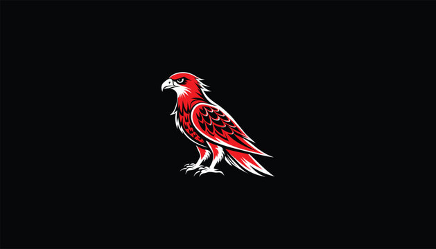 recommend clip art: "Realistic Vector Image of a Red Kite in Flight, Circular Design, Black Background, White Outline, Detailed Bird of Prey Art"