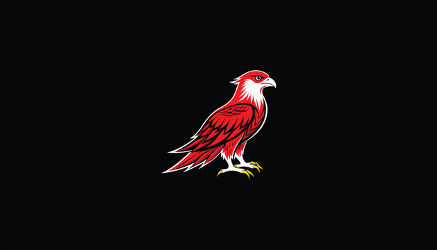 recommend clip art: "Realistic Vector Image of a Red Kite in Flight, Circular Design, Black Background, White Outline, Detailed Bird of Prey Art"