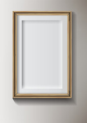 Wooden frame on gray background for decoration