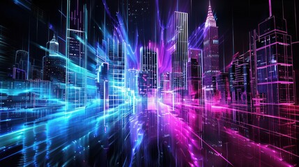 Fototapeta premium Neon Cityscape