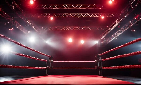 Luxurious ring stage with dynamic red lights