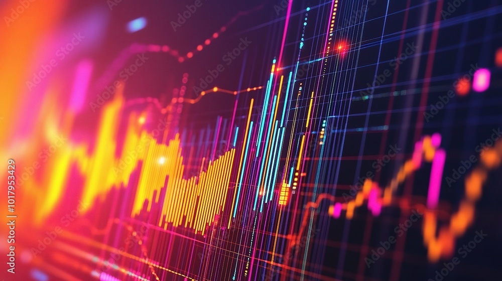 Poster dynamic colorful data visualization background